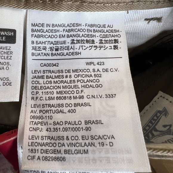 🌹Levi’s Khaki 514 Slim Trouser Pants Mens Casual Chino Pants NWT Casual 0110 - Picture 11 of 11